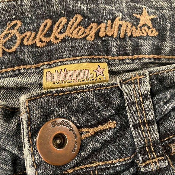 Bubblegum USA Jeans Low Rise Y2K Medium-Dark Wash Jeans Size 5-6 - Picture 3 of 11